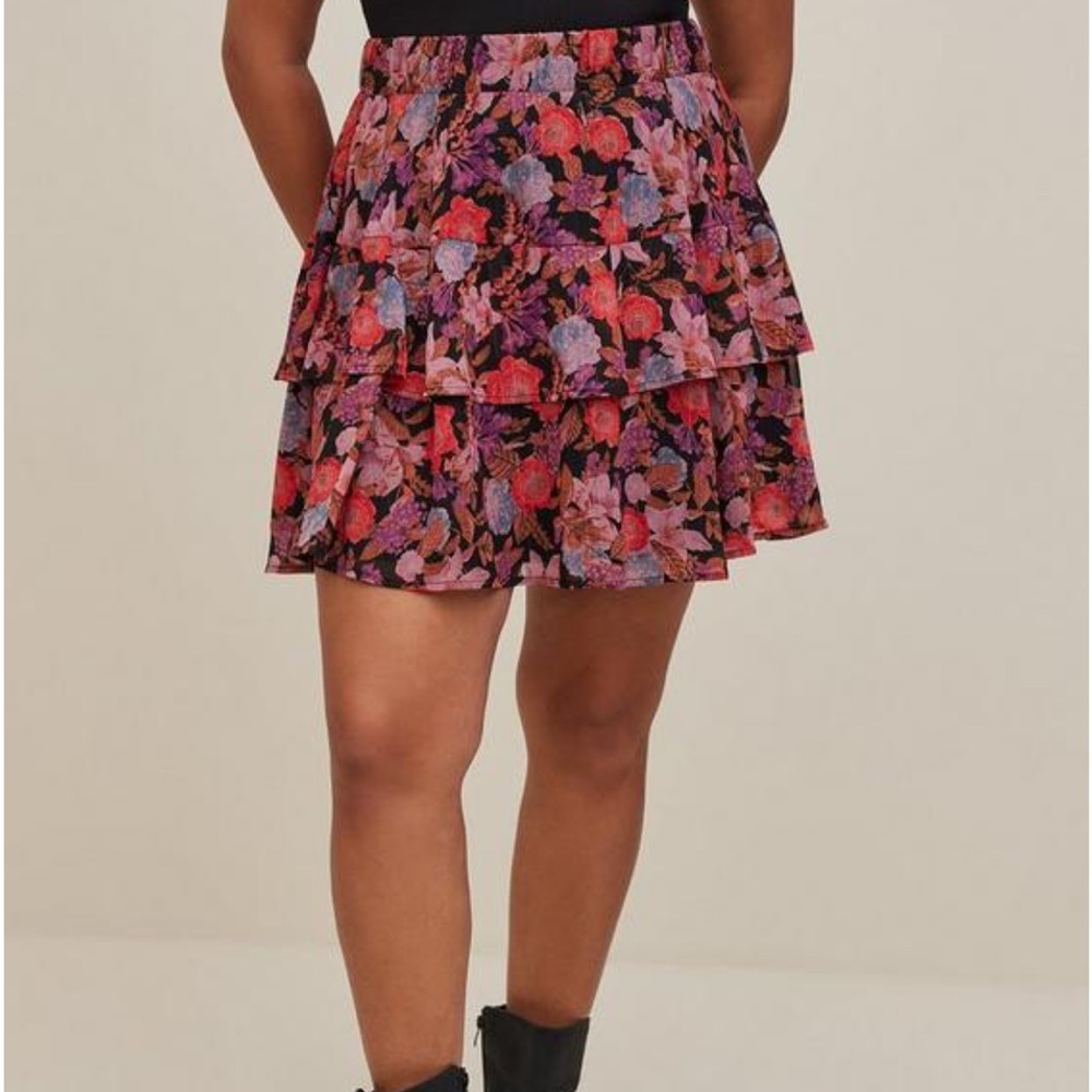 Mini Crinkle Lurex Tiered Skirt